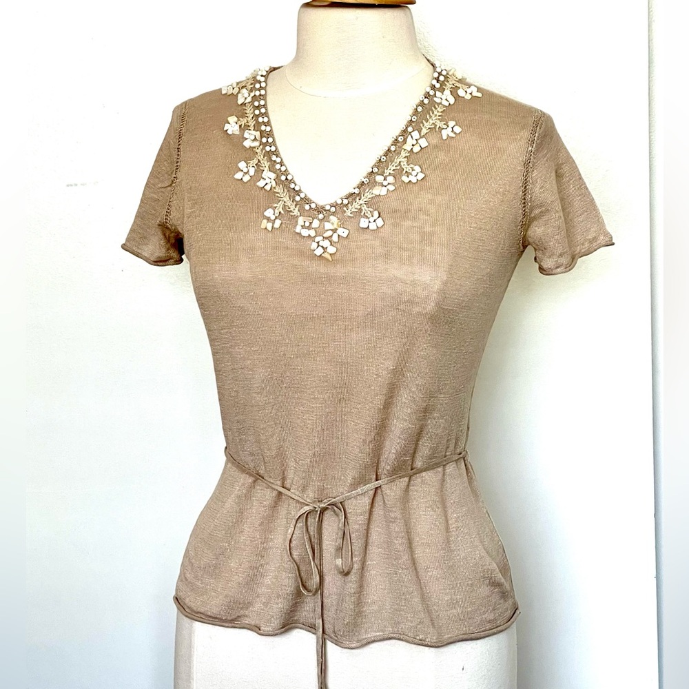 Karen Kane linen knit top